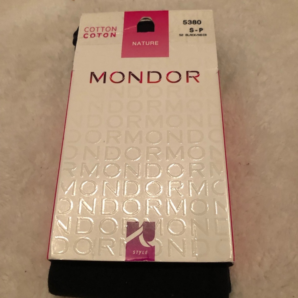 NWT- Mondor Black Cotton Hosiery